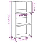 vidaXL Bibliothèque sonoma gris 60x30x114 cm bois d'ingénierie