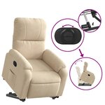 vidaXL Fauteuil inclinable crème tissu microfibre