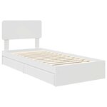 vidaXL Lit de Rangement Blanc 75 x 190 cm Bois d'ingénierie