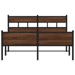 vidaXL Cadre de lit en métal sans matelas chêne marron 160x200 cm
