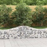 vidaXL Paniers à gabions arqués 2 Pièces 200x50x40/60 cm fer galvanisé