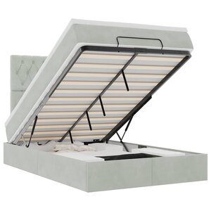vidaXL Cadre de lit ottoman avec matelas gris clair 120x190 cm velours