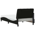 vidaXL Lit avec matelas noir 100x200 cm tissu