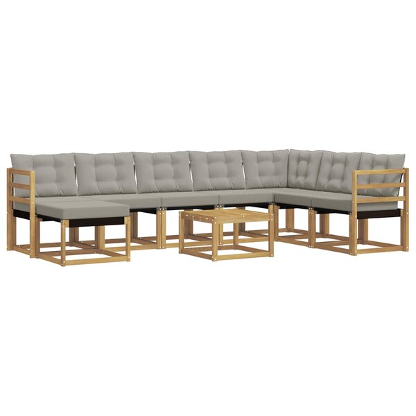vidaXL Ensemble de canapés d'extérieur 9 pc Blanc et gris clair