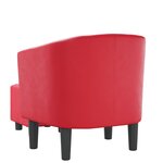 vidaXL Fauteuil cabriolet avec repose-pied rouge similicuir