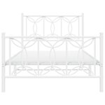 vidaXL Cadre de lit métal avec tête de lit/pied de lit blanc 107x203cm