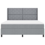 vidaXL Lit à ressorts avec matelas et lumière LED grise clair 180x200 cm en tissu