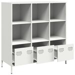 vidaXL Buffet haut blanc 101 5x39x103 5 cm acier
