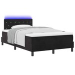 vidaXL Lit à ressort LED avec matelas Noir 120 x 190 cm Velours