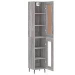 vidaXL Buffet haut Sonoma gris 34 5x34x180 cm Bois d'ingénierie