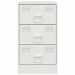 vidaXL Table de chevet blanc 34 5x39x62 cm acier