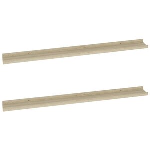vidaXL Étagères murales 2 Pièces chêne sonoma 100x9x3 cm
