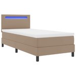 vidaXL Lit à ressorts avec matelas Cappuccino 100 x 200 cm Simili cuir