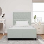vidaXL Cadre de lit avec tête de lit Gris clair 120 x 200 cm Velours