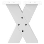 vidaXL Pieds de table basse en forme de X  2 pièces  blanc  40 x (30-31) cm  acier