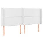 vidaXL Tête de lit à LED Blanc 203x16x118/128 cm Similicuir