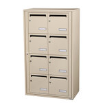 Bloc collectif Leabox 2x4 grade 3 simple face intérieur fixation murale ivoire ral 1015 finition brillante