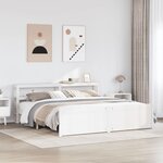 vidaXL Cadre de lit avec tête de lit sans matelas blanc 200x200 cm