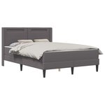 vidaXL Cadre de lit avec matelas Gris 140 x 200 cm Simili cuir