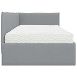 vidaXL Cadre de lit d'angle avec matelas 2 pc Gris clair 90 x 200 cm