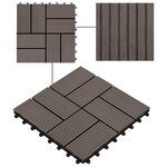 vidaXL Carreau de terrasse 11 Pièces WPC 30 x 30 cm 1 m² Marron foncé