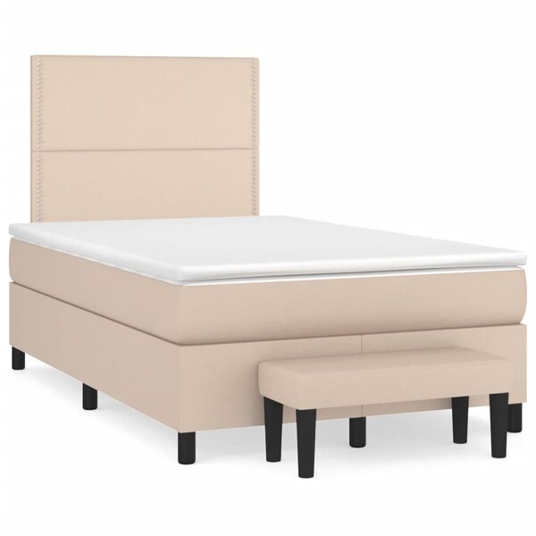 vidaXL Sommier à lattes de lit matelas cappuccino 120x190cm similicuir