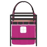 vidaXL Lit mezzanine enfants et tunnel rose 90x200cm bois pin massif