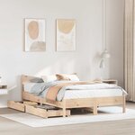 vidaXL Cadre de lit avec tiroirs 120x190 cm bois de pin massif