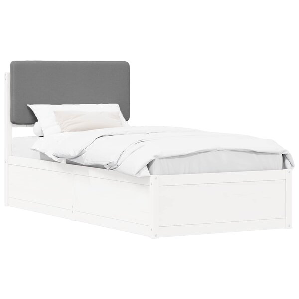 vidaXL Cadre de lit avec tête de lit rembourrée Gris clair 80 x 200 cm