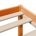 vidaXL Lit bibliothèque sans matelas cire marron 135x190cm bois massif