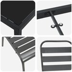 vidaXL Set de jardin 7 pièces en acier gris foncé