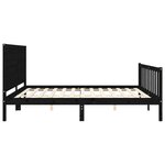 vidaXL Cadre de lit sans matelas noir 200x200 cm bois massif de pin