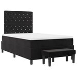 vidaXL Lit à ressorts avec coussin Noir 190 x 120 cm Velours