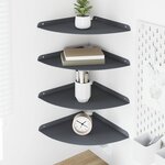 vidaXL Étagère Flottante d'Angle 4 pc Anthracite 30 x 30 x 2 cm