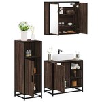 vidaXL Ensemble de meubles de salle de bain 3 Pièces Chêne marron
