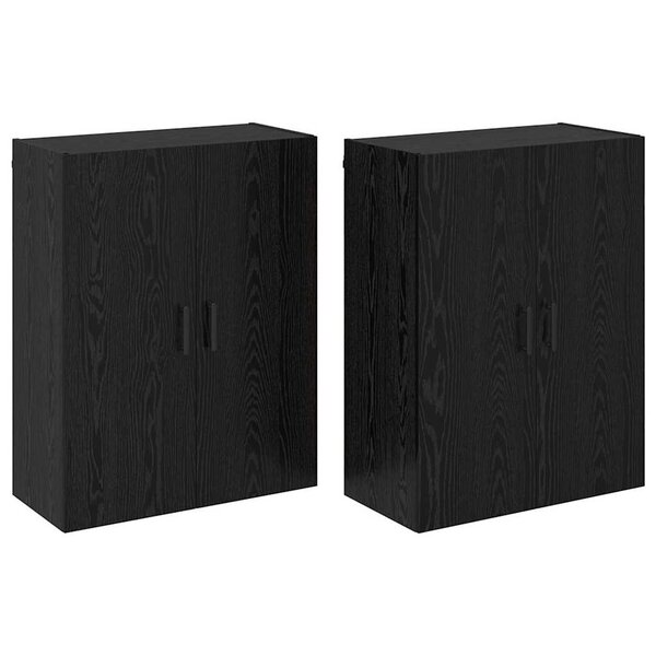 vidaXL Armoires Murailles 2 Pièces Chêne noir 69 5 x 34 x 90 cm