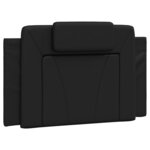 vidaXL Coussin de tête de lit noir 80 cm similicuir