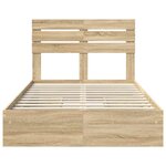 vidaXL Lit de Rangement Chêne Sonoma 120 x 190 cm Bois d'ingénierie