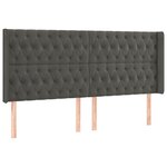 vidaXL Tête de lit à LED Gris foncé 183x16x118/128 cm Velours