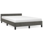 vidaXL Cadre de lit avec tête de lit Gris foncé 120x200 cm Velours
