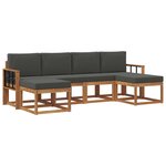 vidaXL Ensemble de canapés d'extérieur 6 pc Naturel et Anthracite
