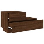 vidaXL Table de chevet avec lumières LED chêne marron 70x36x40 5 cm