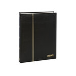 Classeur Lindner élégant pour timbres 60 pages blanches. Couleur - Noir