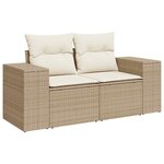 vidaXL Salon de jardin avec coussins 7 Pièces beige résine tressée