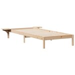 vidaXL Cadre de lit avec tables de chevet Naturel 100 x 220 cm