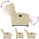 vidaXL Fauteuil inclinable Crème Tissu