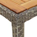 vidaXL Table de salle à manger de jardin grise 150x90x75 cm poly rotin