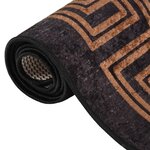 vidaXL Tapis lavable antidérapant 80x300 cm Noir et doré