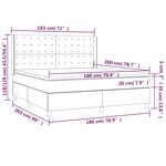 vidaXL Sommier à lattes de lit matelas et LED Taupe 180x200 cm Tissu