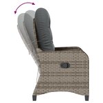 vidaXL Fauteuil inclinable en polyrotin gris